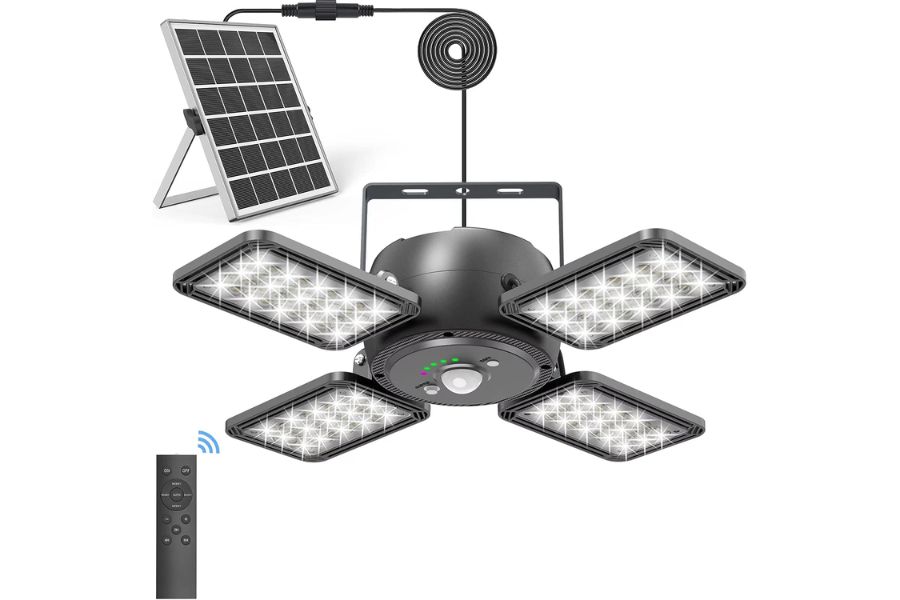 INXPHY Solar Shed Light Indoor Outdoor 1200LM 144LED Pendant Light
