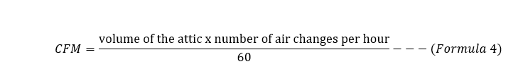 CFM for 12,000 cubic feet attic with 8 air changes every hour