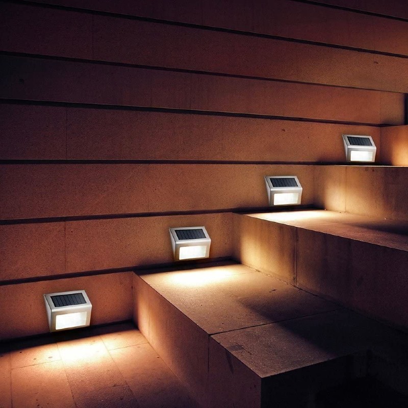Side-wall solar step lighting