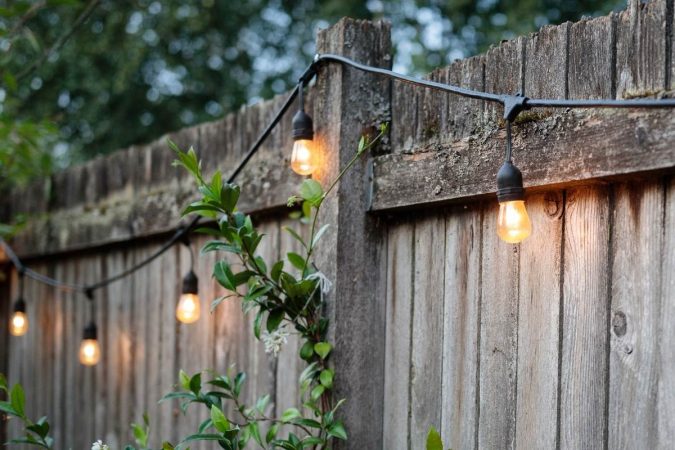 Solar String Lights Along the Fence