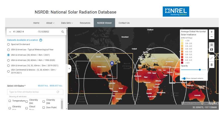 NSRDB: Choose a dataset that matches your preferred dataset