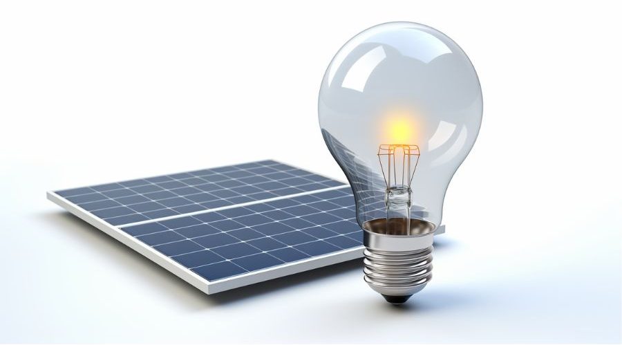 Test solar panel output using a light bulb