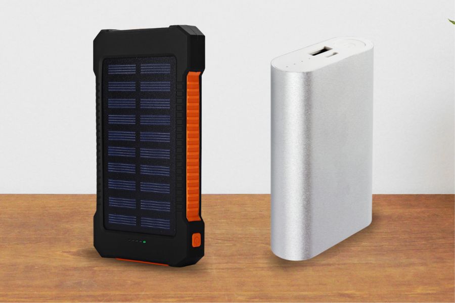 Solar power bank and traditional power bank